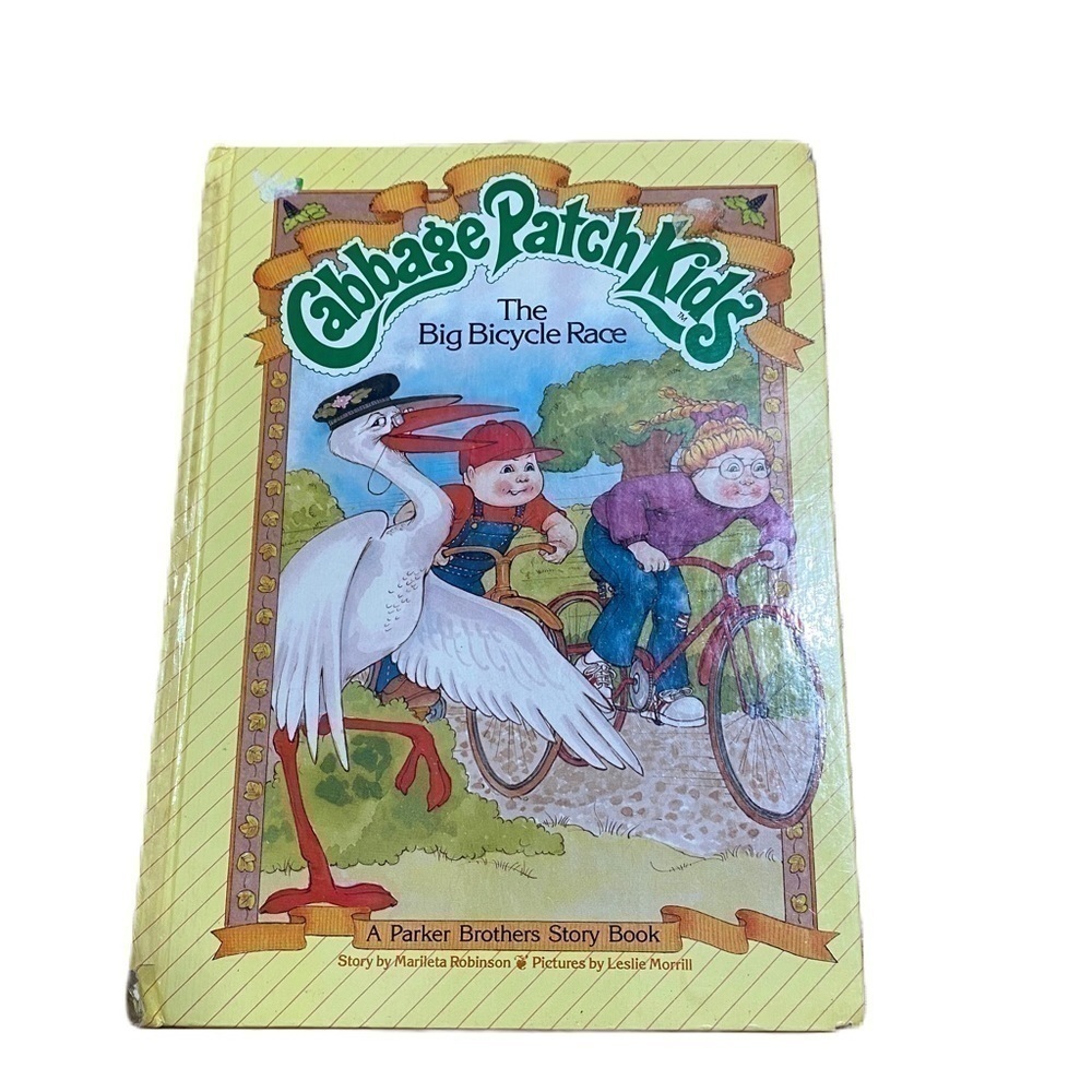 Cabbage Patch Kids Vintage Hardcover Book The Big Bicycle Race Yellow